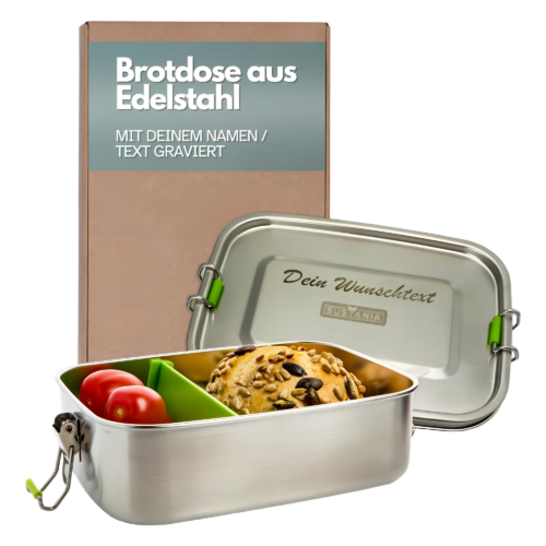 Metall Lunch box , Brotdose 1 Liter mit persönlicher Gravur